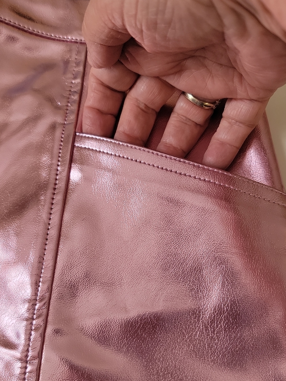 Art Class Girls Mini A‑Line Skirt Metallic Pink Size XL 14 · Shiny Finish - Picture 5 of 11